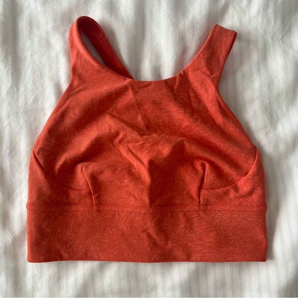 Lululemon Wunder Train Long-Line Bra *Medium Support, C/D Cups Crunch Warm Coral